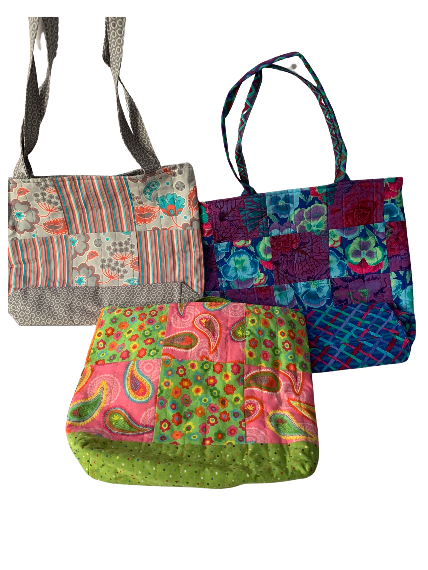 Quilted Tote Bag in various patterns, medium sized, Washable