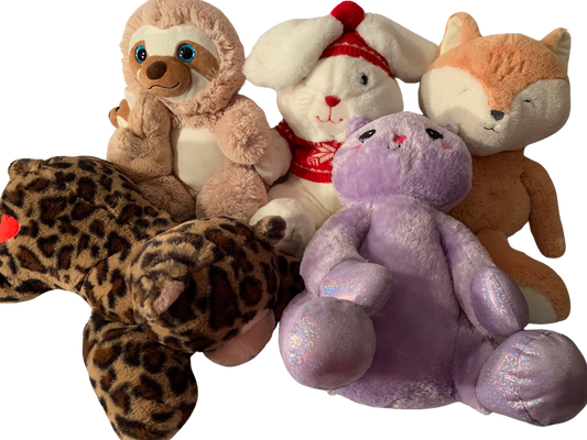 Large Weighted stuffed animal, jumbo fox, bunny, cat, sloth or leopard with 6 lbs, washable plush buddy