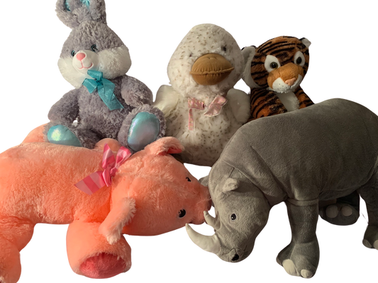 Jumbo Weighted stuffed animal, jumbo tiger, leopard, pig, bunny or duck, with 12 lbs, washable plush buddy