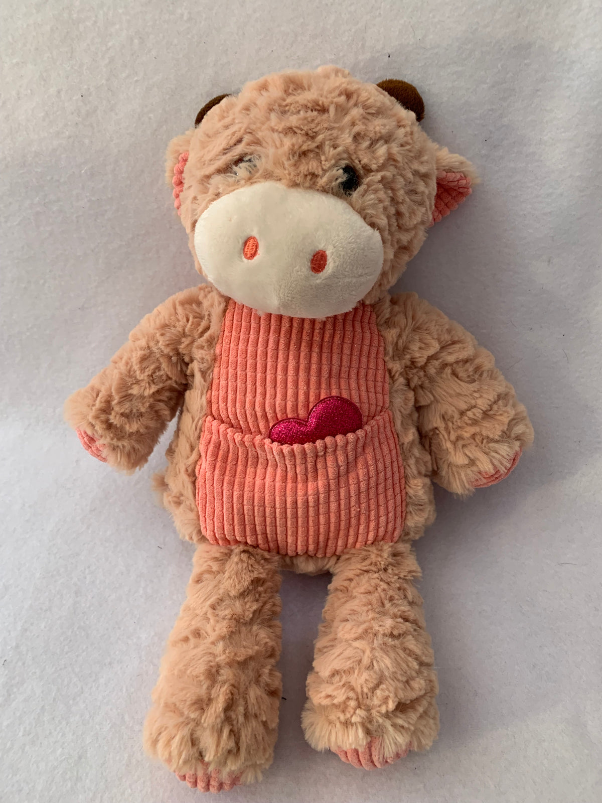 Weighted stuffed animal - cow plush with 3, 4 or 6 lbs, washable plush buddy, farm, barn, sleep aide