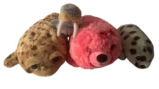 Weighted stuffed animal, white seal or walrus plush with 2-3 lbs, sea animals, brown seal or spotted seal, washable buddy, sea creatures, autism buddy