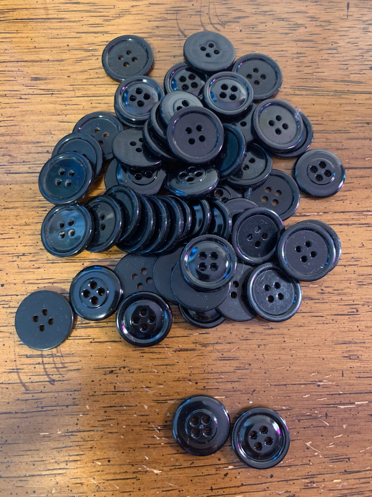 Black Buttons 5/8" with 4 holes