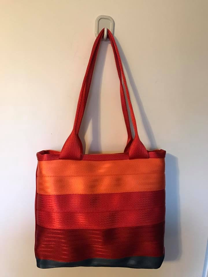 Custom Seat Belt purse, large panel style in various colors, seatbelt handbag, washable
