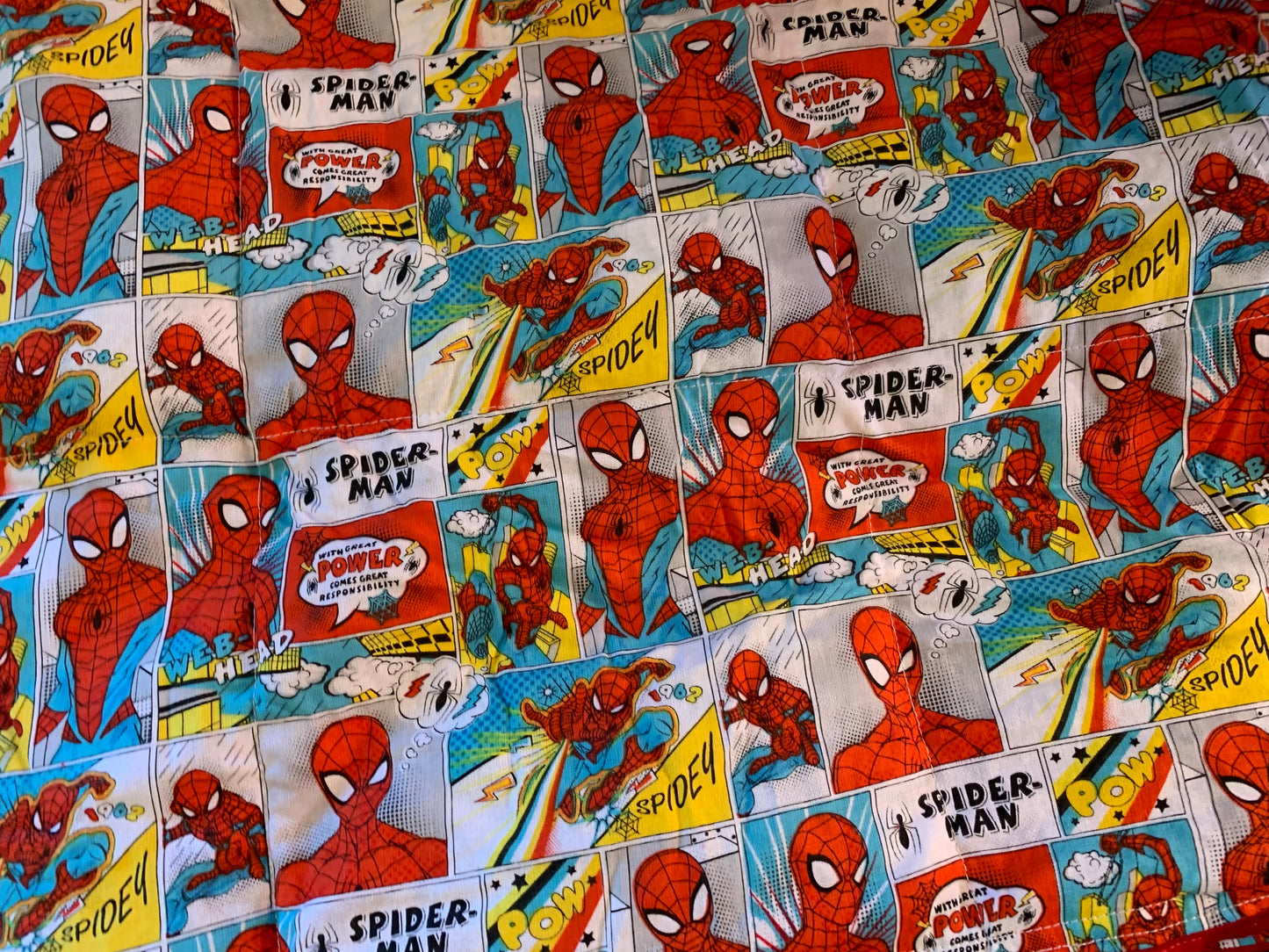 Weighted Lap Blanket Spider-Man, 7 lbs, sleep aide, washable, autism, avenger hero, SALE!!