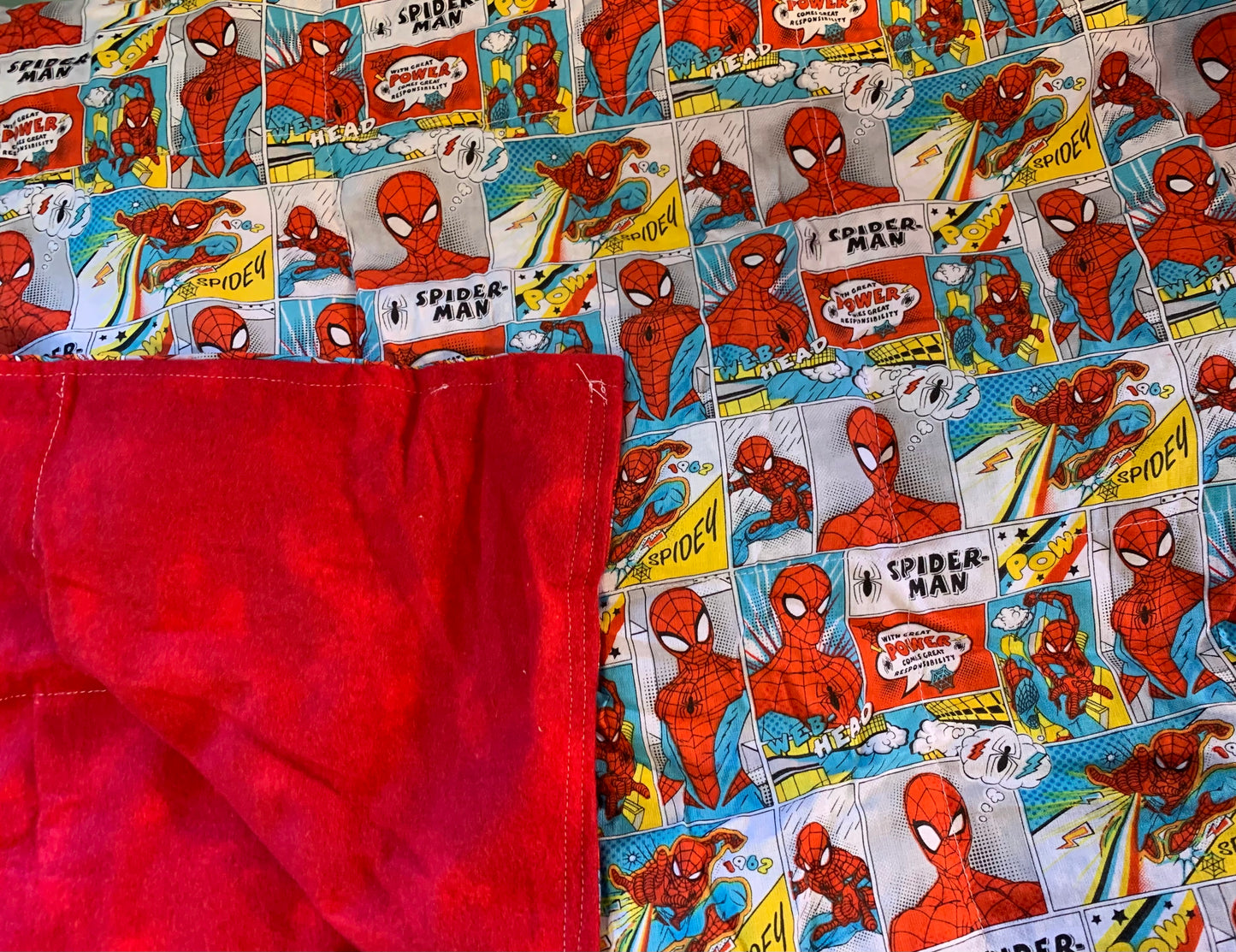 Weighted Lap Blanket Spider-Man, 7 lbs, sleep aide, washable, autism, avenger hero, SALE!!