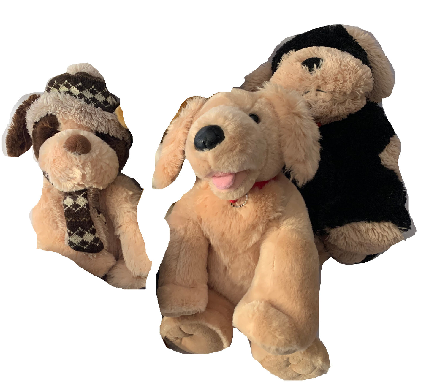 Weighted Stuffed Animals, large dog with 4 lbs, Golden Retriever, washable plush buddy, black and tan