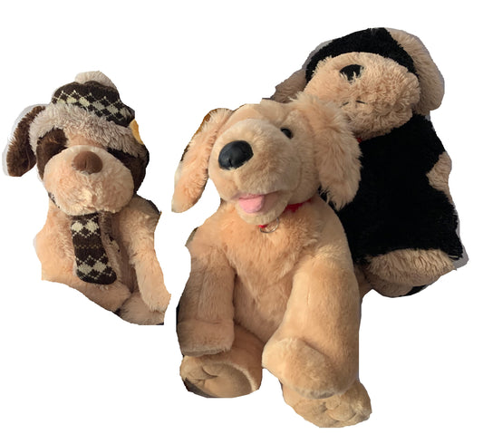 Weighted Stuffed Animals, large dog with 4 lbs, Golden Retriever, washable plush buddy, black and tan