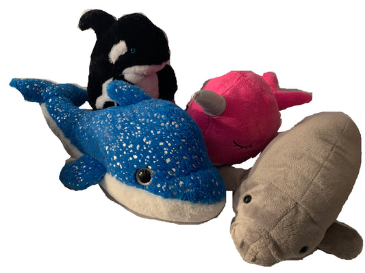 Large Weighted stuffed animal, narwhal, dolphin, manatee or orca whale with 5-6 lbs, washable, plush weighted buddy, AUTISM PLUSH FISH