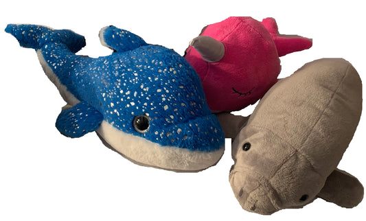 Large Weighted stuffed animal, narwhal, dolphin, manatee or orca whale with 5-6 lbs, washable, plush weighted buddy, AUTISM PLUSH FISH