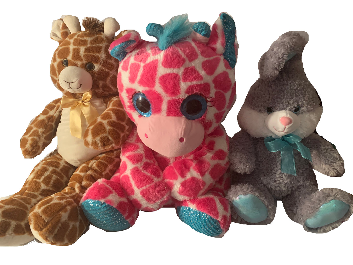 Jumbo WEIGHTED STUFFED ANIMAL, large giraffe or bunny rabbit sensory toy, with 20 lbs, washable