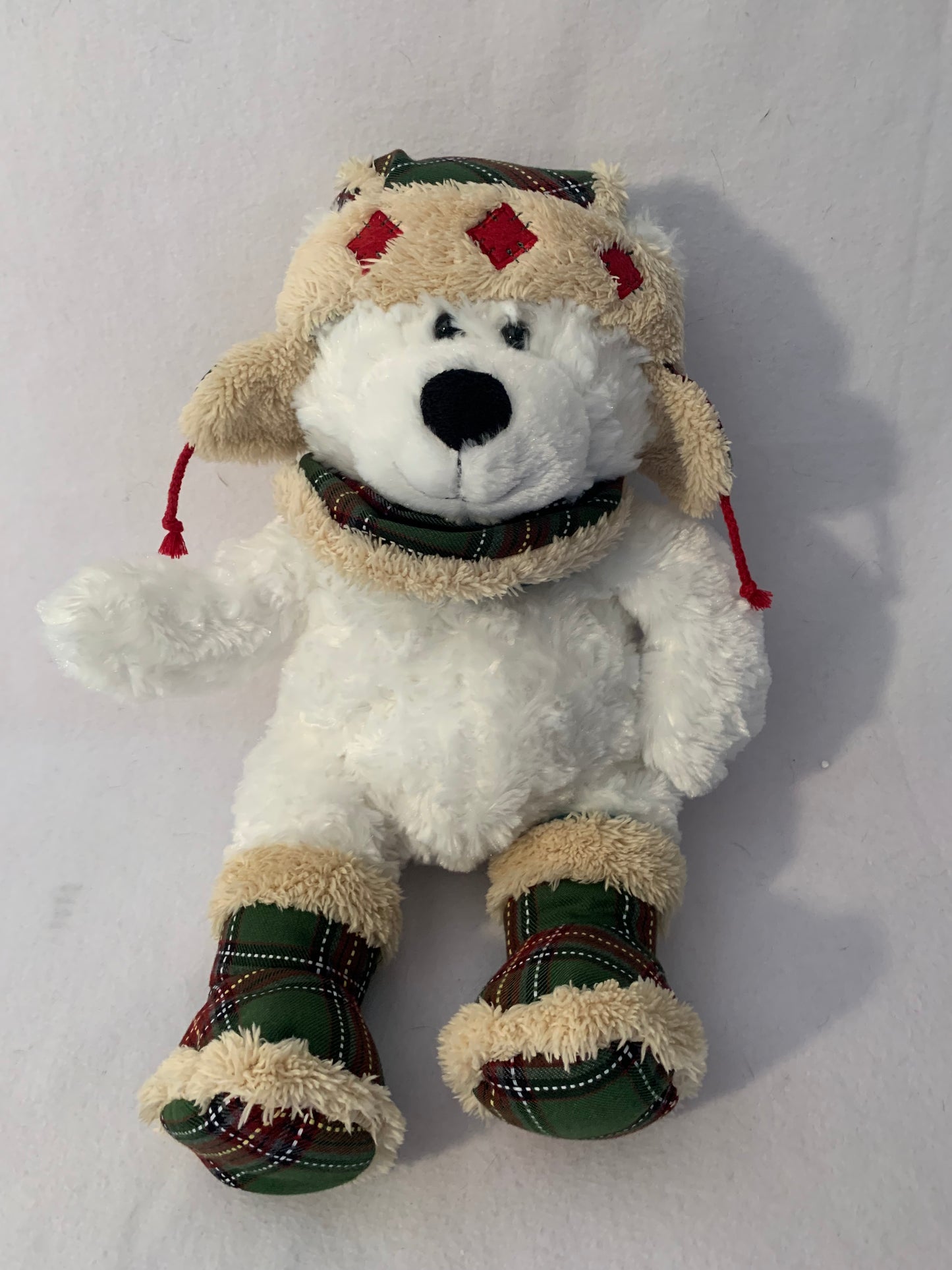 Weighted stuffed animal, dog, raccoon or polar bear sensory plush with 5 lbs, large plush puppy, washable plush buddy, winter