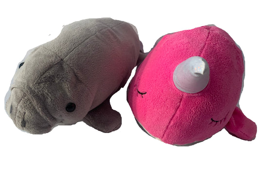 Large Weighted stuffed animal, narwhal or manatee with 5-6 lbs, washable, plush weighted buddy, AUTISM PLUSH FISH