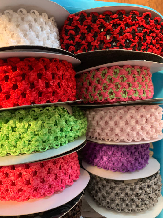 Stretchy Ribbon Various colors, 1.5" x 1 yd, headband, elastic, stretch, wide
