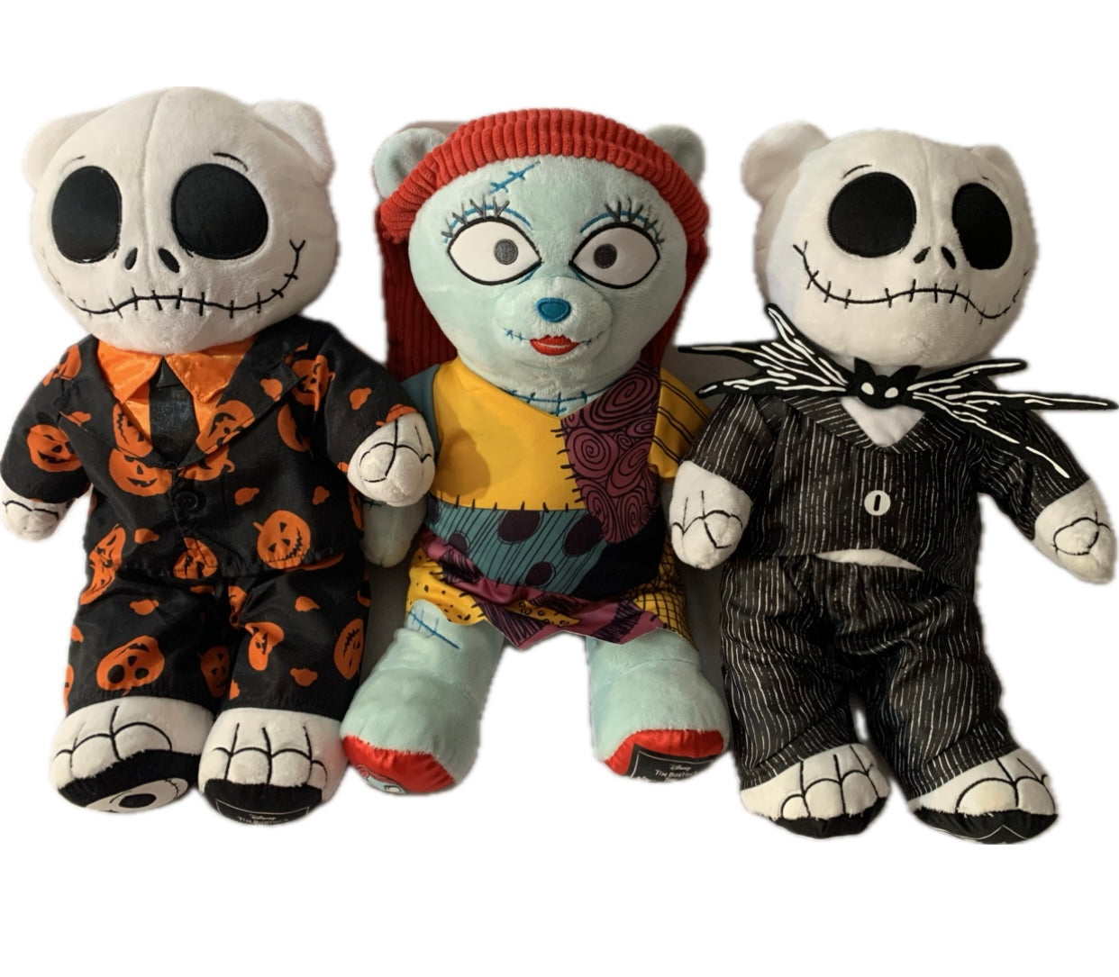 Weighted stuffed animal, large Jack or Sally bears, 5 lbs, Nightmare Before Christmas, skeleton, washable plush buddy