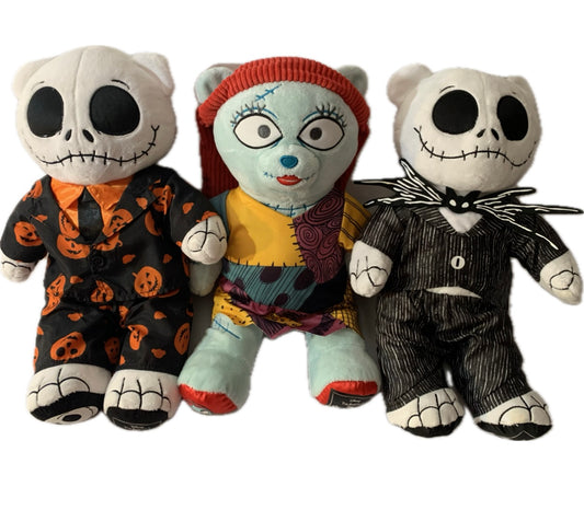 Weighted stuffed animal, large Jack or Sally bears, 5 lbs, Nightmare Before Christmas, skeleton, washable plush buddy