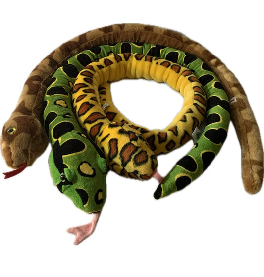 Weighted Stuffed Animal, Plush Snake with 3 lbs, long weighted buddy, washable, various colors and patterns, Cobra, Boa Constictor, Python, Corn, Garter, Albino