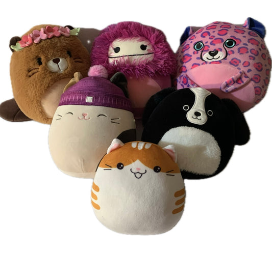 Weighted stuffed animals, round squishmallow beaver, leopard, dog or cat plushies with 3 lbs, washable, Aunt Sandy's Sewing
