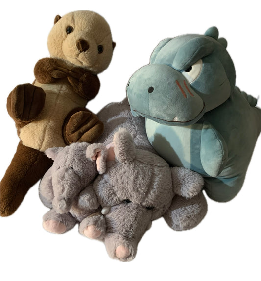 Weighted stuffed animal, Jumbo Otter, Elephant or Crocodile with 10 lbs, large washable weighted buddy, autism toy