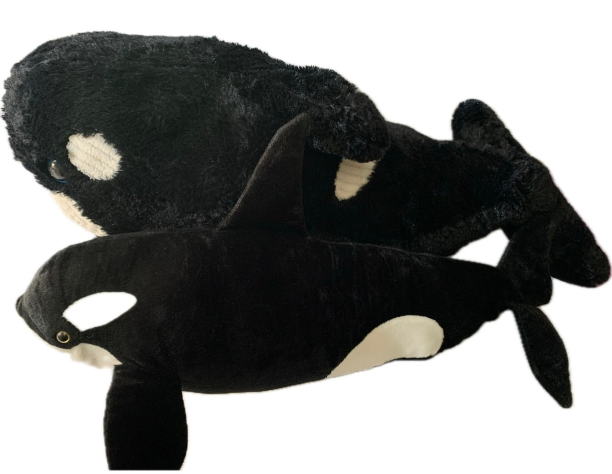 Weighted stuffed animal, Jumbo Orca Whale, with 12 or 20 lbs, large washable plush buddy, shamu fish