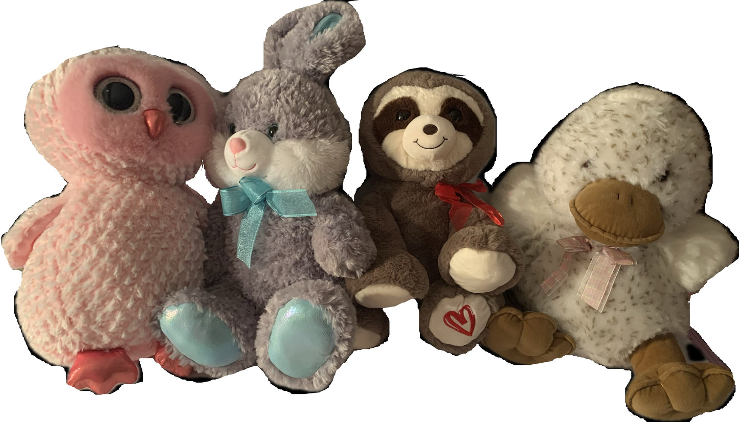 Jumbo Weighted stuffed animal, jumbo owl, sloth, bunny or duck, with 12 lbs, washable plush buddy