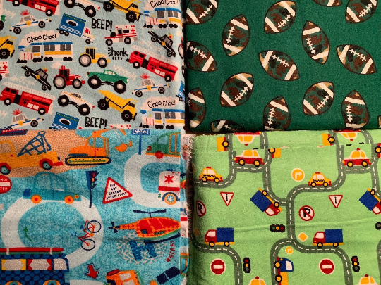 Custom double sided blanket, lap or twin, choose your pattern or characters, Cotton top, flannel bottom, washable, kids, adults, washable