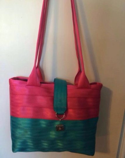Custom Seat Belt purse, large panel style in various colors, seatbelt handbag, washable