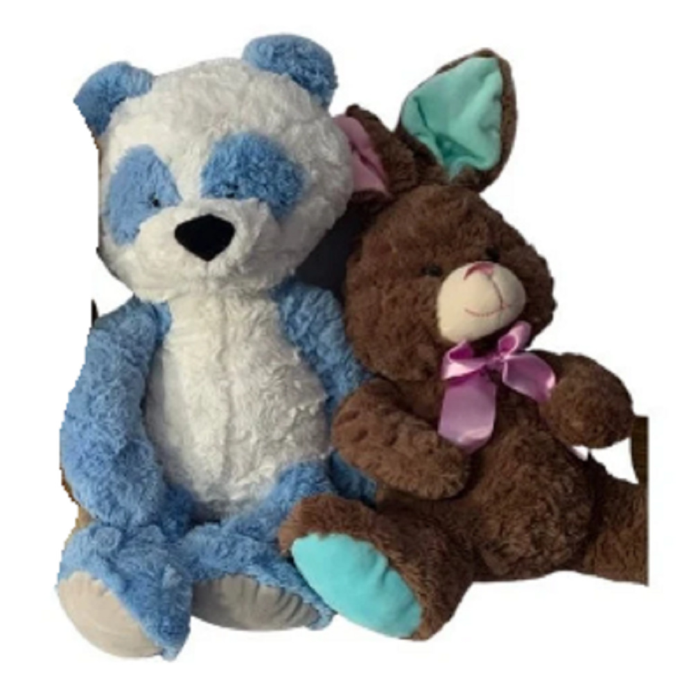 Large Weighted stuffed animals, bunny or bear with 5 lbs, AUTISM PLUSH, washable buddies