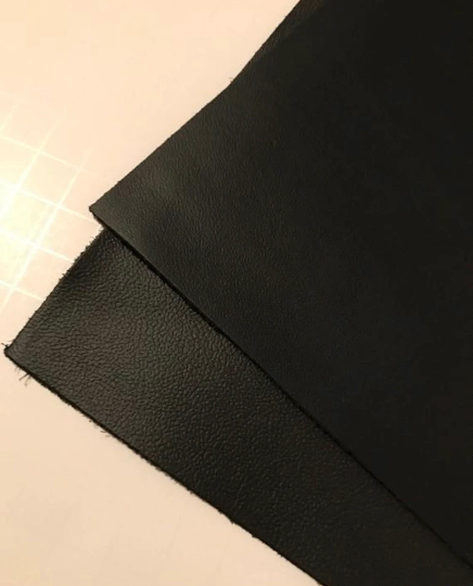 GENUINE BLACK LEATHER fabric squares, grain leather pieces, DIY leather projects