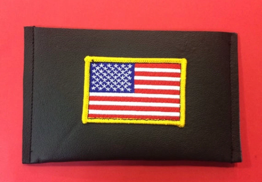 Leather carry case for phone with patches for men or women, eagle, flag, Father's Day Gift