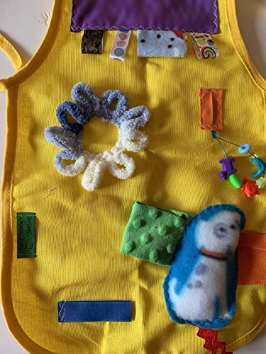 Child Fidget Apron for sensory fun, stimulation apron, tactile, washable