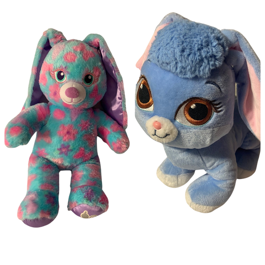 Weighted stuffed animal, blue bunny with 4 lbs, washable plush, rabbit, Easter