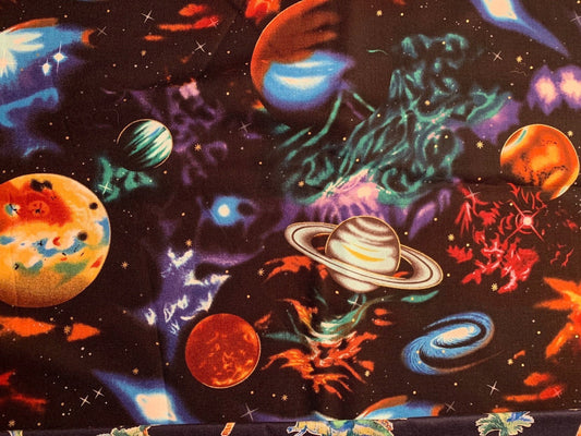 Child Weighted blanket, toddler bed or lap with 5 lbs, planets, washable, outer space