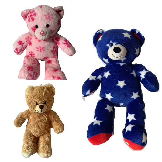 Weighted stuffed animal, teddy bear sensory toy with 4 lbs, AUTISM WEIGHTED PLUSH, snowflakes, stars, USA, washable buddy