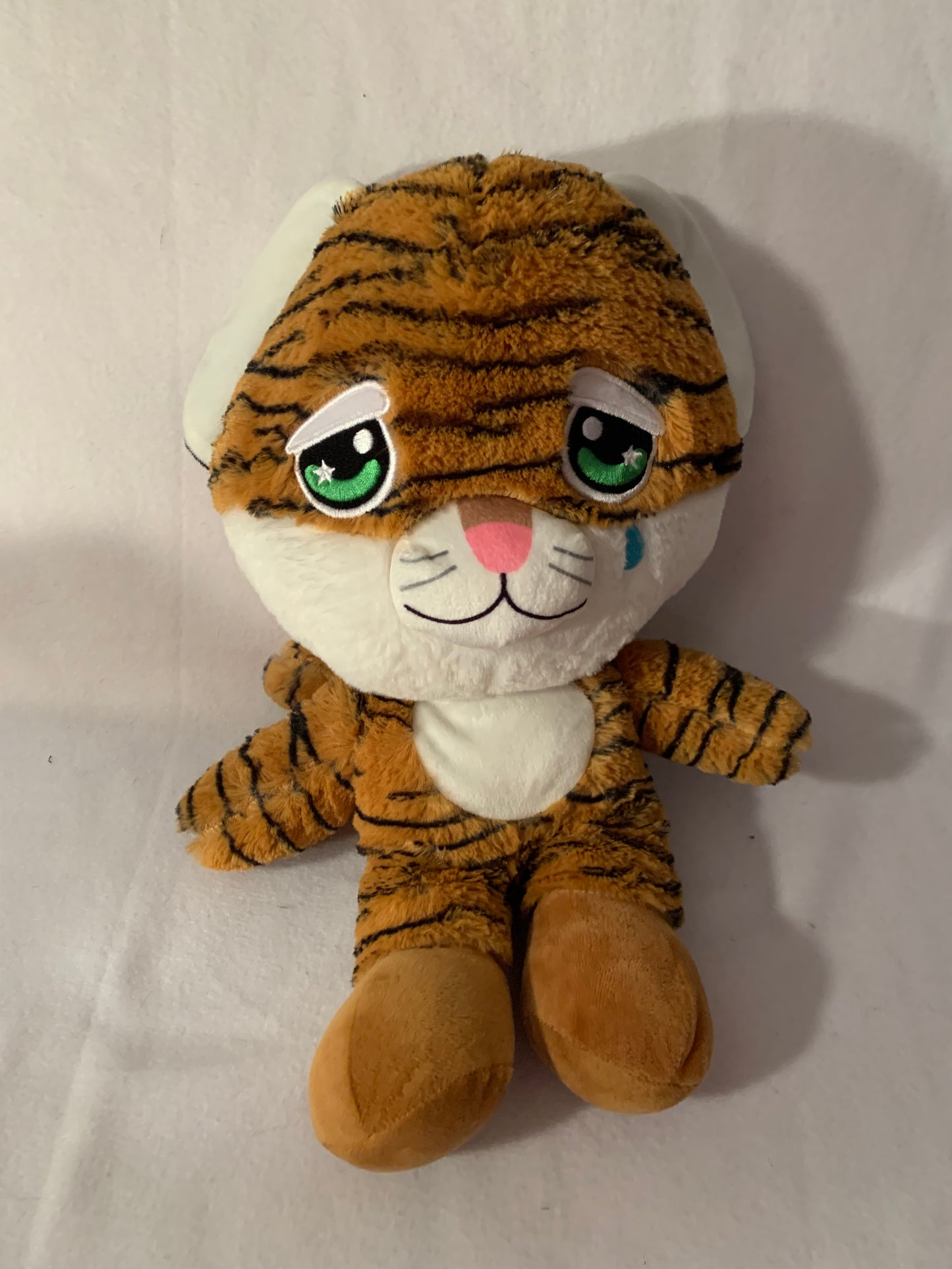 Large Weighted stuffed animal, plush tiger or dinosaur sensory toy with 4 lbs, washable weighted buddy