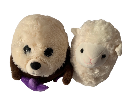 Weighted stuffed animal, sheep or otter sensory toy with 4 lbs, AUTISM PLUSH BUDDY, washable lamb