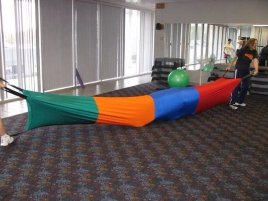 Compression Sensory Tunnel 12 or 18 feet long, spandex play tunnel for kids or adults, therapy, school, children