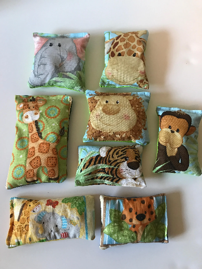 Weighted small Fidget bags in various patterns, set of 10, girl or boy, washable pocket pads, animals, characters, fun sensory toy